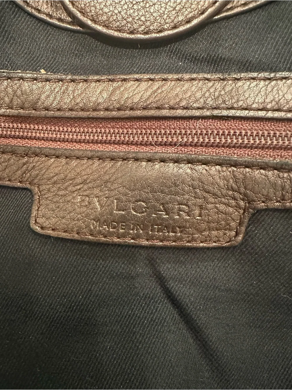 Bvlgari Chocolate Brown Leather Hobo Mombasa Silver Tone Handle Bag Bulgari Vtg